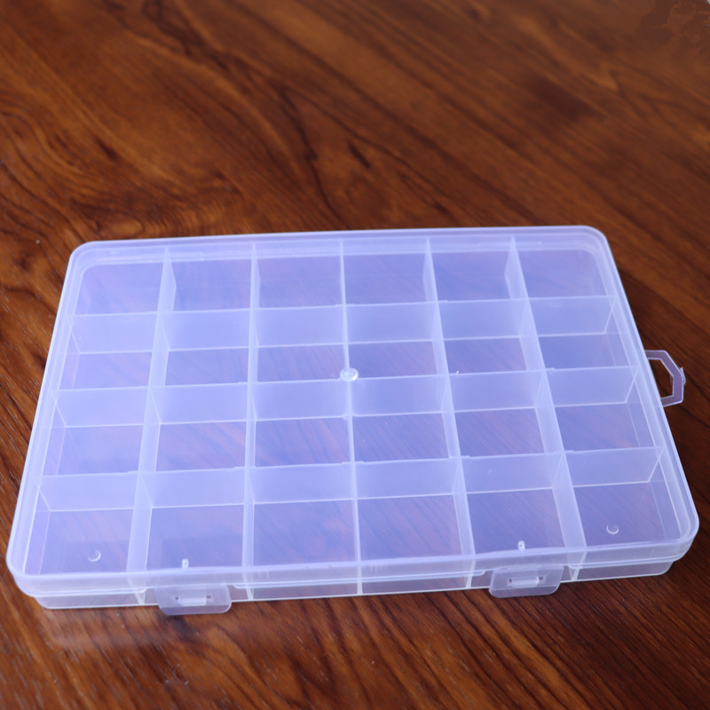 Fixed 10-grid buckle transparent plastic empty box rectangular covered packing box PP parts organizing storage box