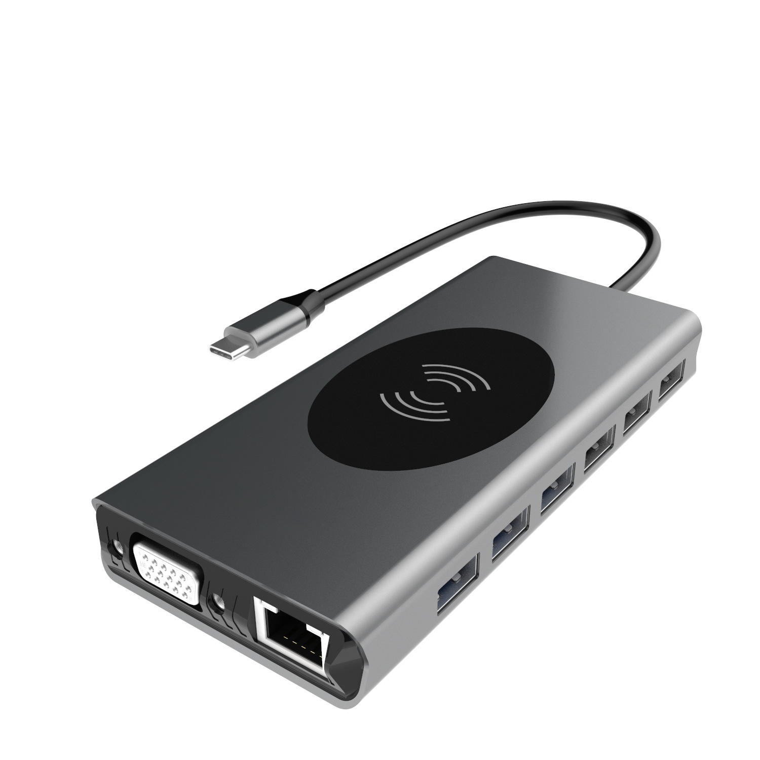 Cross-border explosions type-c docking station HD dual HDMI usb hub hub 15W wireless charging docking station