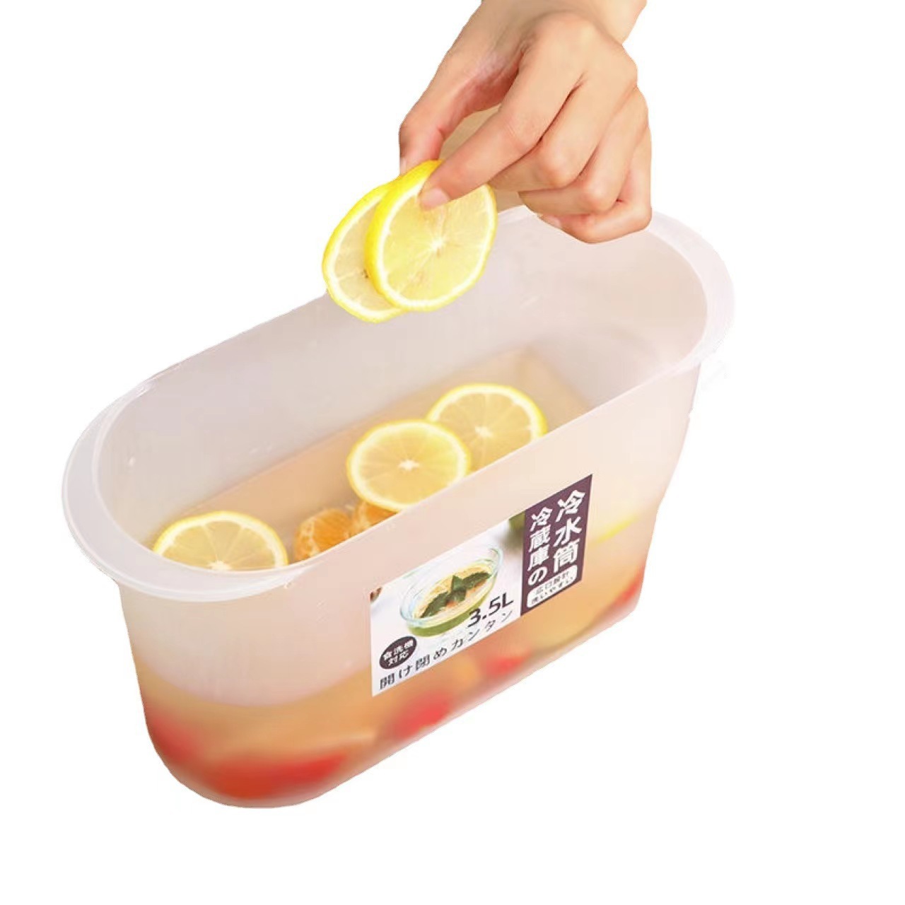 3.5L cold water bucket refrigerator lemon cold water-cooled bubble bottle ice water teapot with faucet cold water bottle