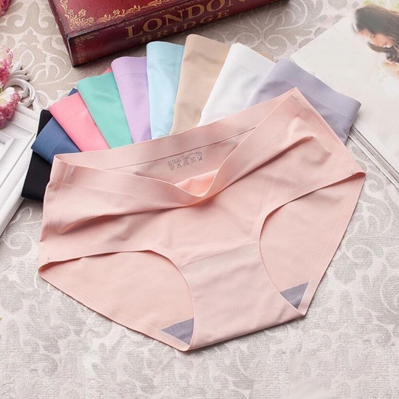 One-piece Ice Silk seamless underwear ladies waist non-cotton crotch summer thin briefs cross-border special supply