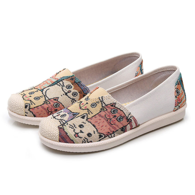 Old Beijing Cloth Shoes Spring New Women's Canvas Shoes Non-slip Soft Sole Single-layer Shoes Fashionable All-match Women's Shoes Korean Fisherman Shoes