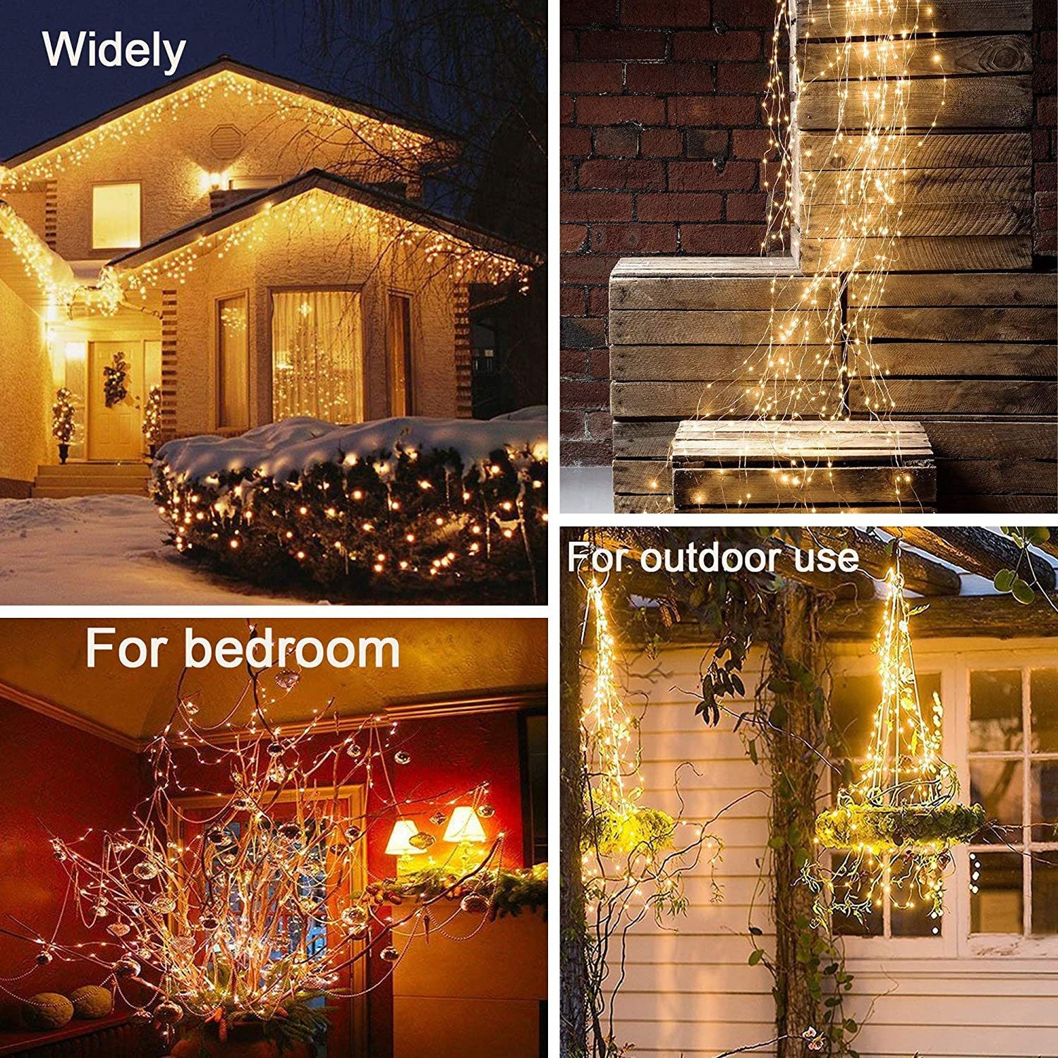 Solar light string tree Vine light copper wire light string outdoor waterproof waterfall Christmas horse tail light spray light LED lights