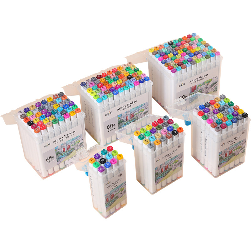 Painting touch marker pen color double head marker pen set Student color pen mark oily children's brush