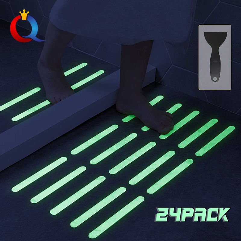 Cross-border in stock green warning ground steps fluorescent non-slip tape staircase bathroom reflective luminous non-slip strip