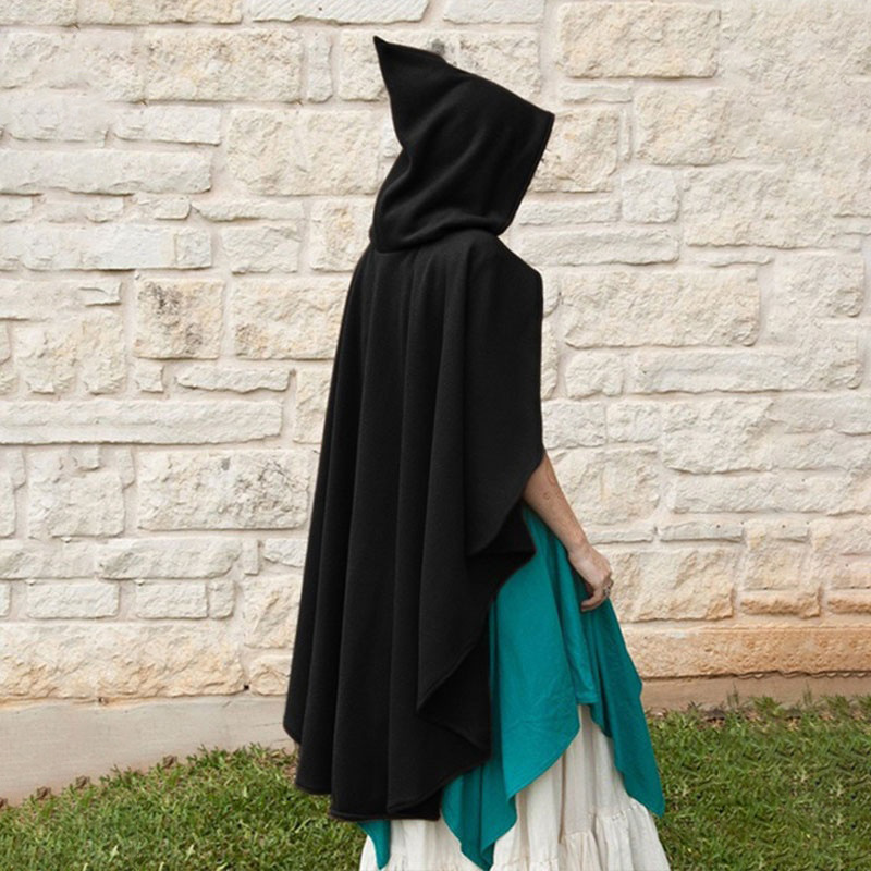 Cross Border Christmas Medieval Lady Hooded Cape Poncho Halloween Winter Women's Golden Velvet Vampire Factory