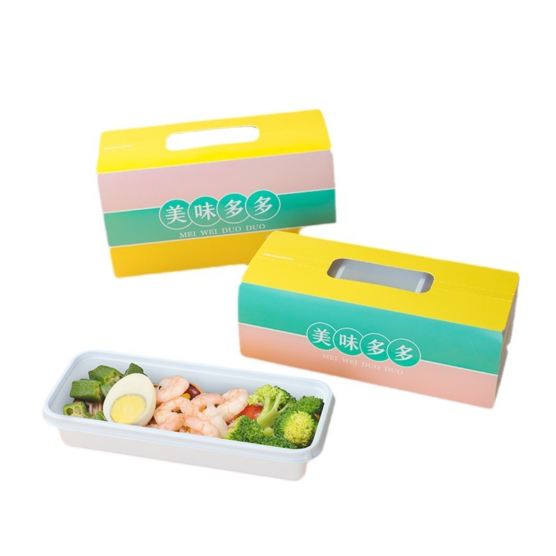 Trumpet Flower Disposable Japanese Bento Box Thickened Rectangular Multi-cell Package Box Harvest Day Takeaway Packing Box