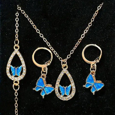 Simple Jewelry Fashion Joker Necklace Bracelet Ring Earrings suit Watch Accessories