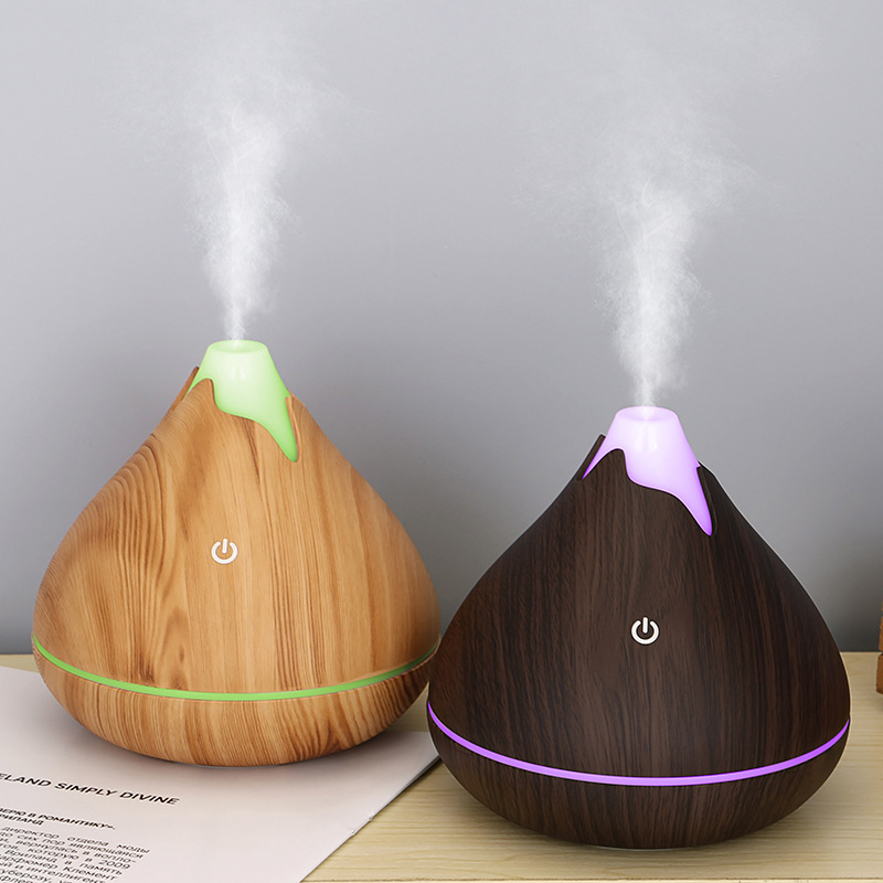 New Desktop usb Humidifier colorful night light Home Office mute air aromatherapy humidifier wood grain