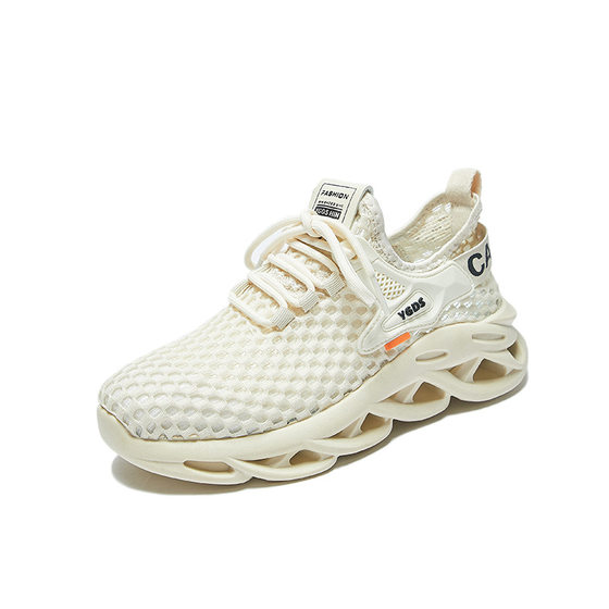 2024 Summer New Flying Knitted Shoes Korean Sports Women's Mesh Breathable Student Casual Shoes Flat Running H8082