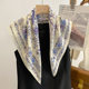 Artistic Fresh Style Floral Fashion Cotton and Linen Scarf Women's Winter Warm Neck Decorative Scarf Professional Shawl Square Scarf