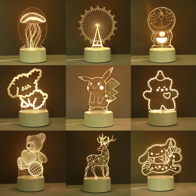 3d nightlight wholesale to map creative gifts desk lamp cross-border explosions atmosphere bedside lamp acrylic logo