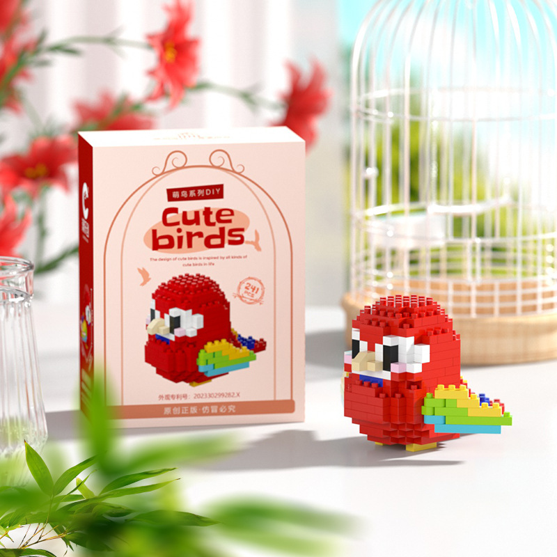 Tiny particle building blocks compatible with Lego creative adorable bird series assembled ornaments gift puzzle decompression toys wholesale