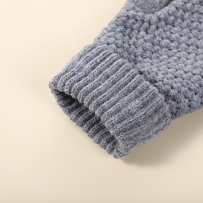 Touch screen gloves knitted jacquard pineapple gloves thickened warm finger men and women foldable non-slip gloves wholesale_voghion.com