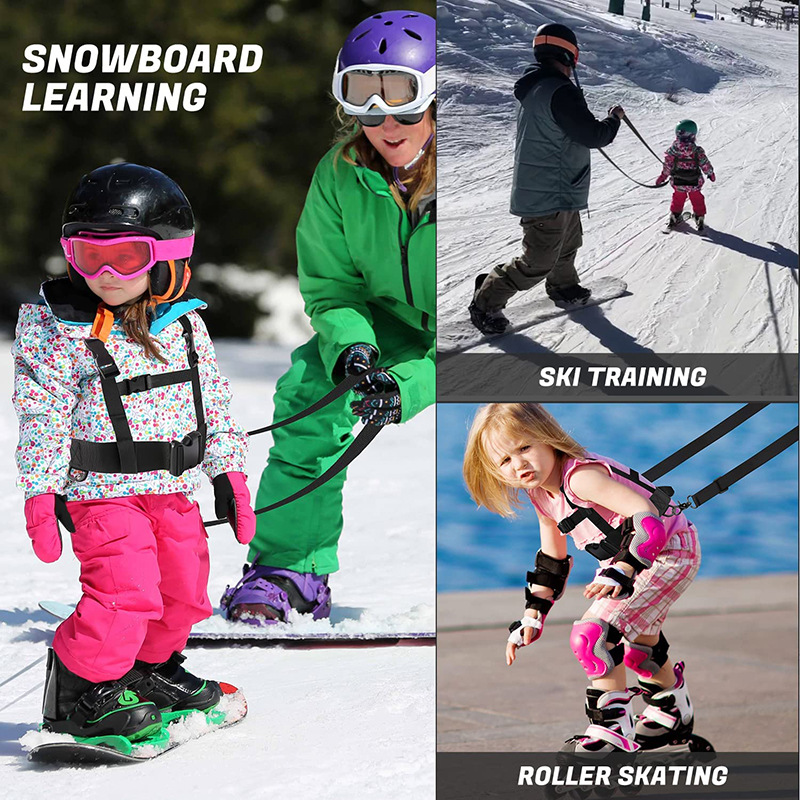 Children's Ski Safety Belt Outdoor Skating Plow Type Training Belt Beginner Ski Auxiliary Traction Safety Rope Strap