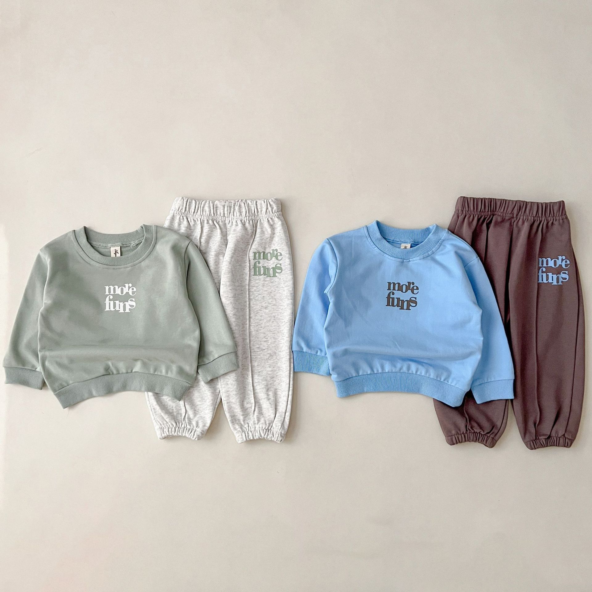 Autumn New Korean Style Ins Children's Apparel Sweatshirt for Kids: Solid Color Letter Hoodie Top for Boys and Girls, Paired with Legging Pants