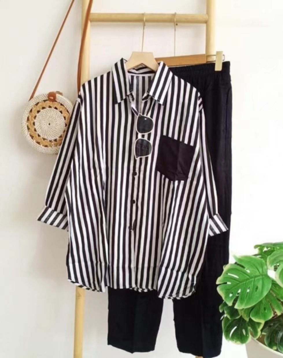 transfrontaliera 2023 estate nuova moda sciolto sottile comodo casual a righe vestito donna all'ingrosso_voghion.com