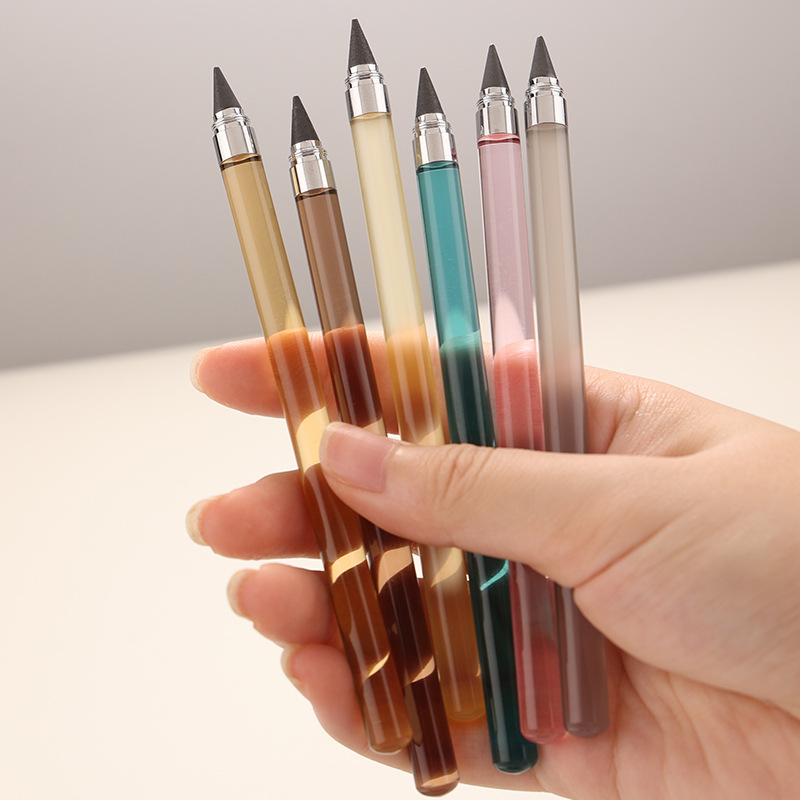 Factory wholesale acrylic transparent rod eternal pencil without cutting can't write pencil painting is not easy to break student pencil