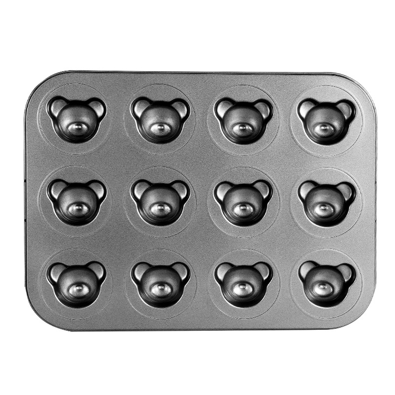 Multi-even Japanese-style Cartoon Bear Madeleine Baking Tray Internet Celebratory Beverage Accessories Cube Bear Iron Wire Normal Temperature Cake Mold