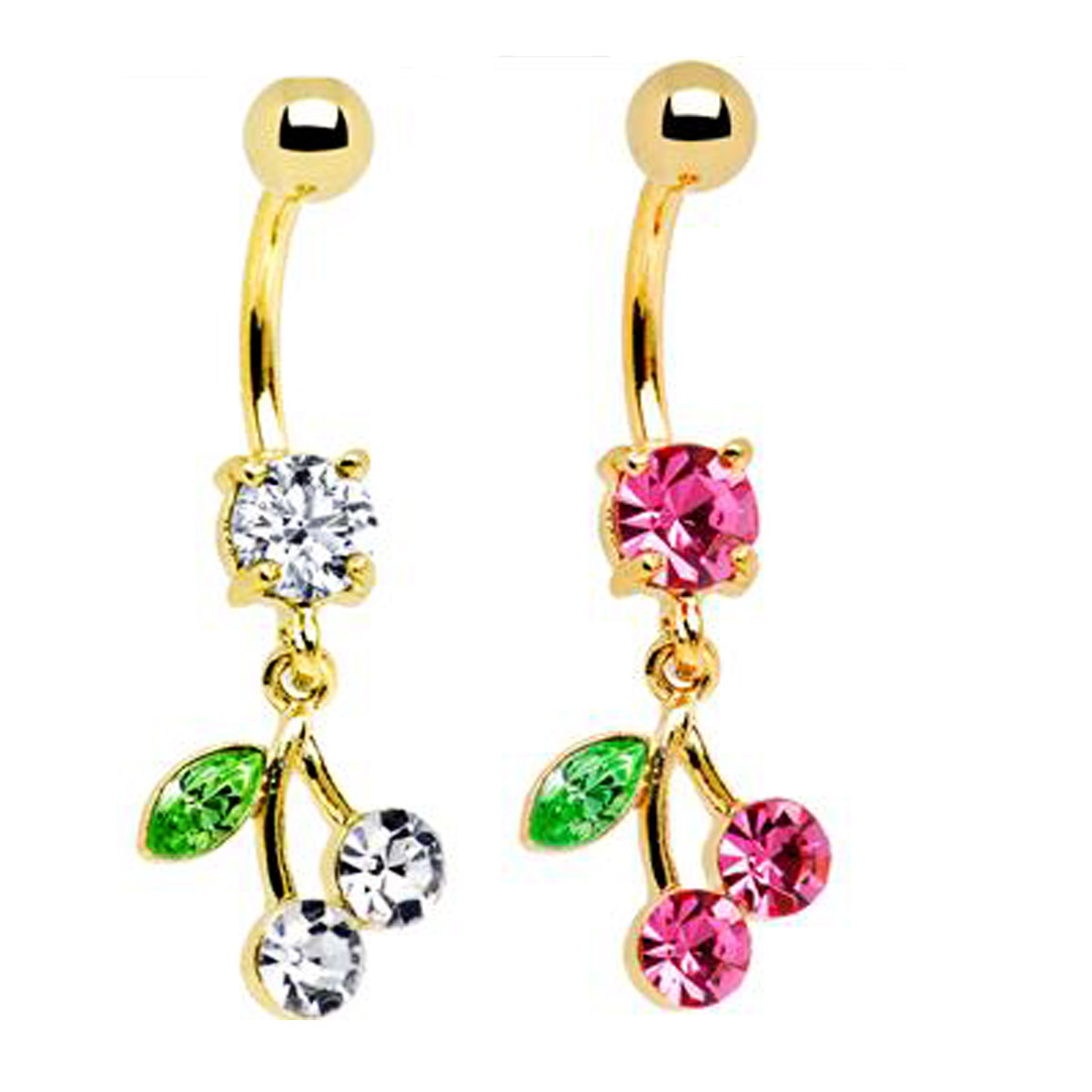 Gaby Europe and the United States cross-border Cherry navel ring fruit pendant navel nail navel ornaments human body puncture jewelry manufacturers in stock