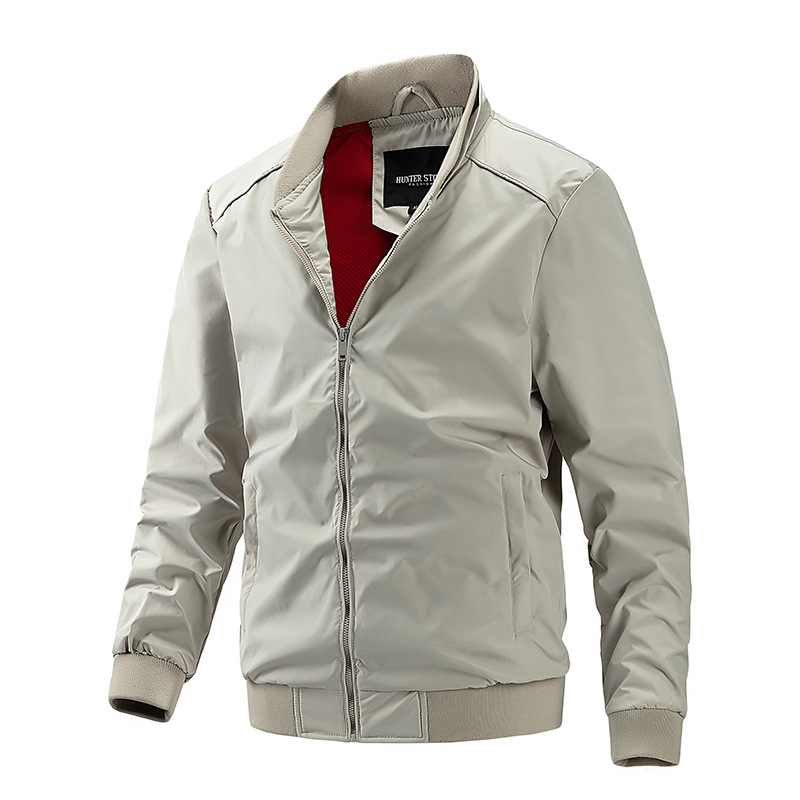 2023 Cross-border Collar Business Men's jacket Casual Thin Baseball Suit jacket Trendy Foreign Trade Men's Clothing