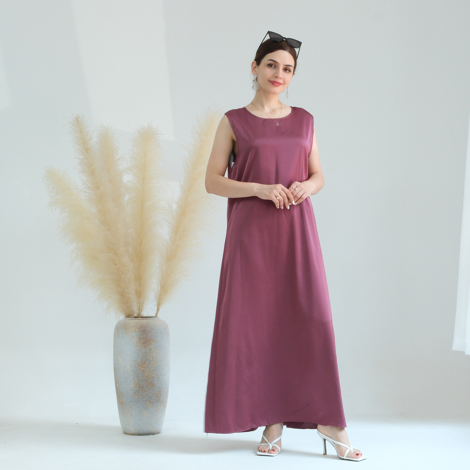 Loriya AliExpress Amazon Dubai spring and summer Daily solid color bottoming vest dress LR635