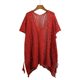 Summer Women's Cross-border Pure Desire Hollow-out Lace-up V-neck Knitted Top Lazy Western Style Mid-length Bat Sleeve Blouse