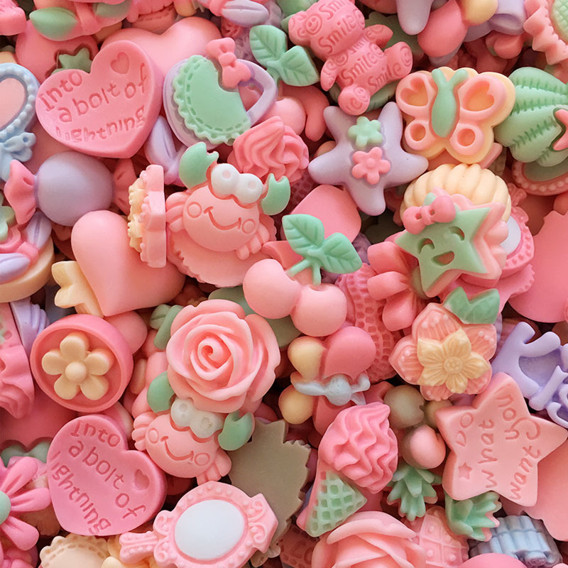 Small matte mixed resin accessories cream phone case patch cartoon diy accessories factory direct sales