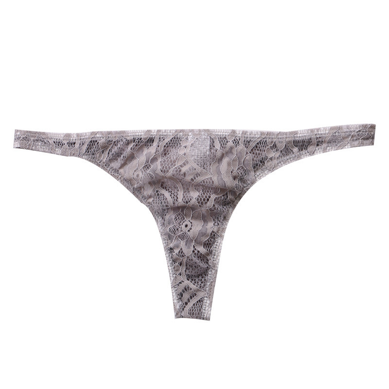 Factory wholesale men's transparent underwear fashion lace breathable thong provide one-piece delivery