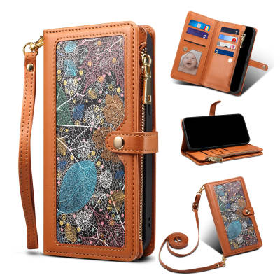 Applicable to Google 8pro crossbody stitching flip phone case Google 8 niche ladies multi-card zipper painted leather case