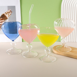 ins Internet Celebrity Cocktail Cup Personalized Bar Heart-shaped Glass Creative Japanese-style Glass Wine Glass Goblet