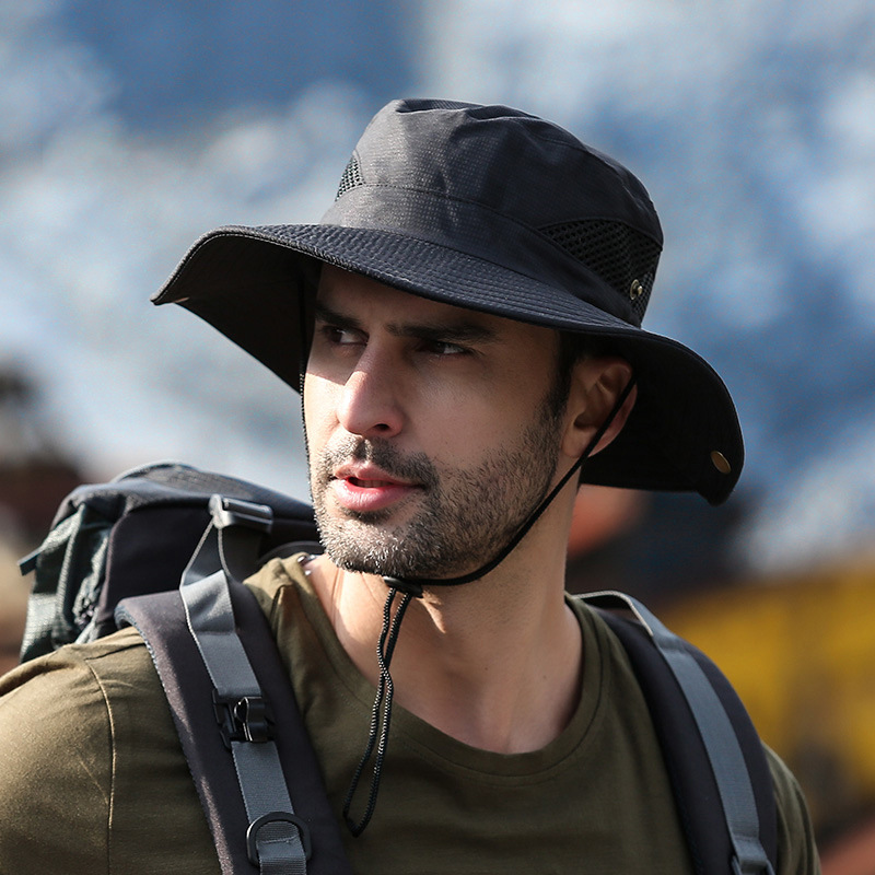 Summer Fisherman Hat Outdoor Men's Hat Sunscreen Ultraviolet Breathable Wear-resistant Fishing Sunshade Mountaineering Big Eave Hat