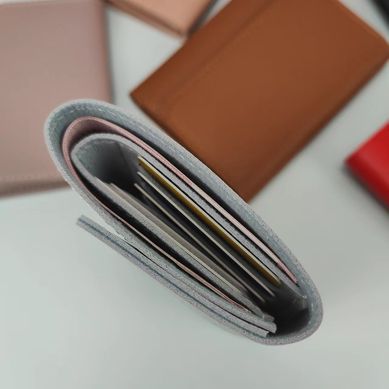 Simple Short Women's Wallet Student Ticket Clip Multi-function Card Bag Change 30% Fold Ultra-thin Gloss Wallet_voghion.com