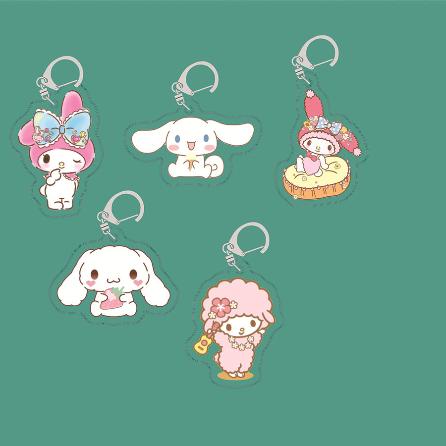 New ins Acrylic Keychain Transparent Double-sided Cute Girl Acrylic Pendant Jade Gui Dog Jewelry Key