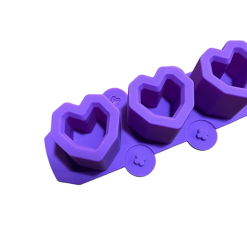 Cross-border hot sale 3 even love ice cup ice grid silicone mold wine cup DIY flowerpot potted fleshy plaster mold
