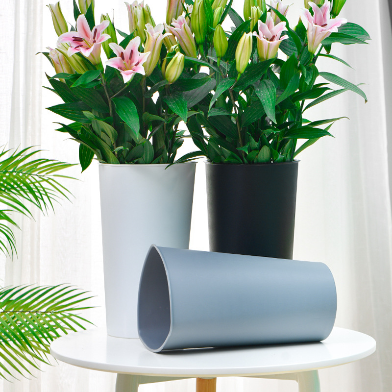 Awakening Flower Bucket Floral Supplies Flower Bucket Household Plastic Fresh Triangle Flower Bucket Flower Bucket Factory Wholesale