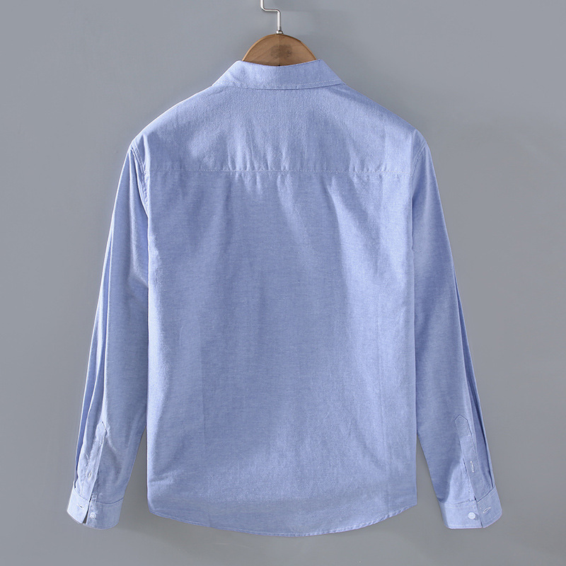 9611 Japanese-style heavy cotton oxford shirt men's long-sleeved spring and autumn jacket design loose casual shirt men