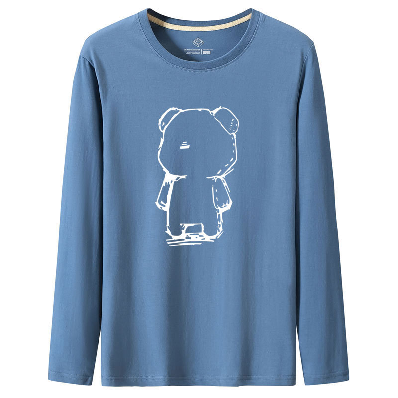 Autumn Long Sleeve T-shirt Spot Round Neck Straight Casual Youth Students Men's Cotton Men's Long Sleeve Men's T-shirt