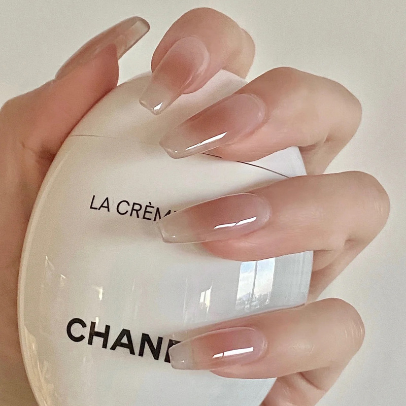Naked skin blush long ballet nail simple temperament fake nails finished wear a wholesale