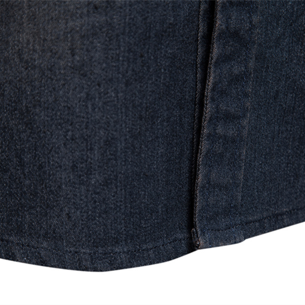 2024 Foreign Trade Cross-border Men's European-size Denim Shirt Men's Casual Solid Color Men's Dannin Long-sleeved Shirt