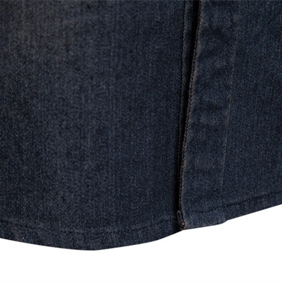 2024 Foreign Trade Cross-border Men's European-size Denim Shirt Men's Casual Solid Color Men's Dannin Long-sleeved Shirt