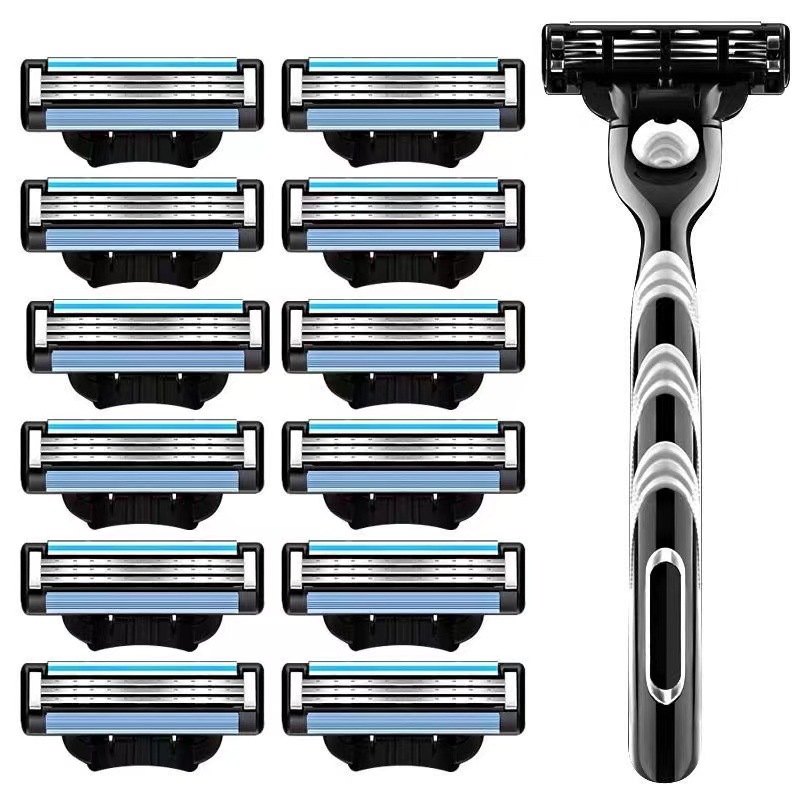 A generation of wind speed 3-layer blade universal Geely Front 3 razor manual razor blade men shave beard