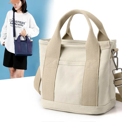 New Japanese Canvas Bag Portable Crossbody Lunch Bag Large Capacity Mother and Baby Bag Fashion Trendy Shoulder Crossbody Women's Bag