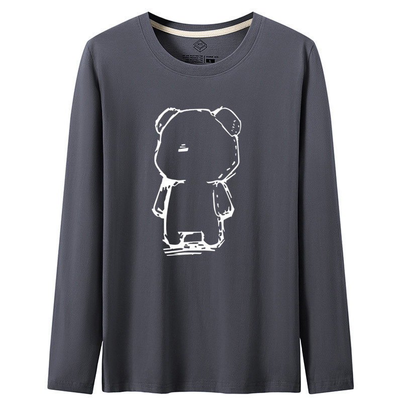 Autumn Long Sleeve T-shirt Spot Round Neck Straight Casual Youth Students Men's Cotton Men's Long Sleeve Men's T-shirt