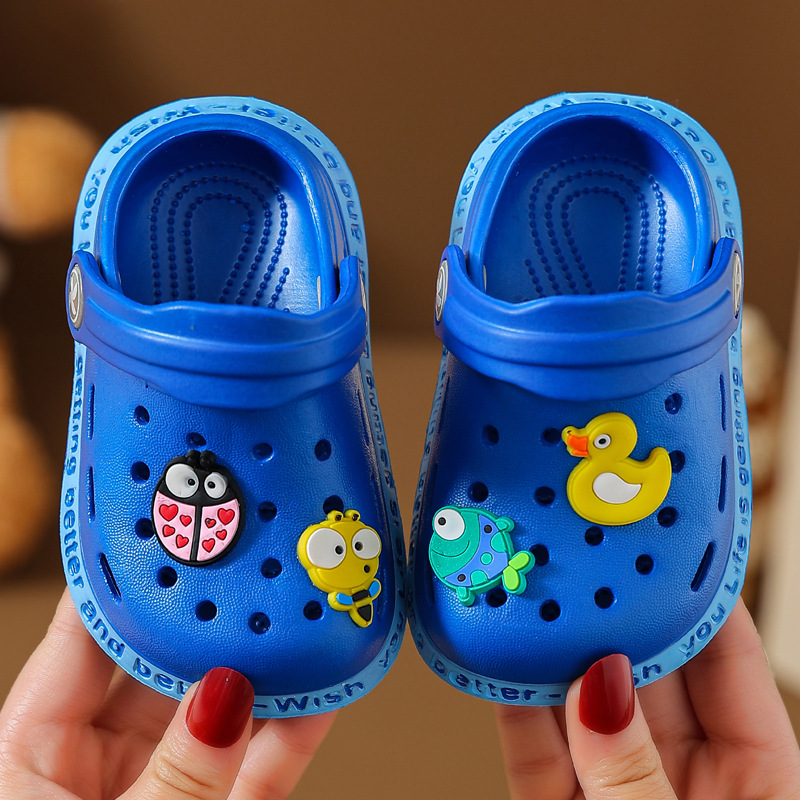 Children's Sandals and Slippers Girls' Summer Small and Medium-sized Children's Baby's Indoor Soft Bottom Non-slip Cartoon Little Boy's Baotou Hole Shoes