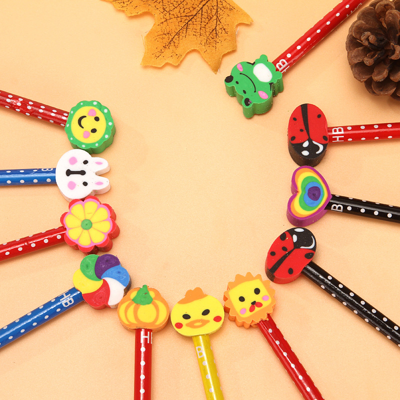 Pencil children's school supplies primary school prize gift HB creative cute cartoon with eraser stationery wholesale