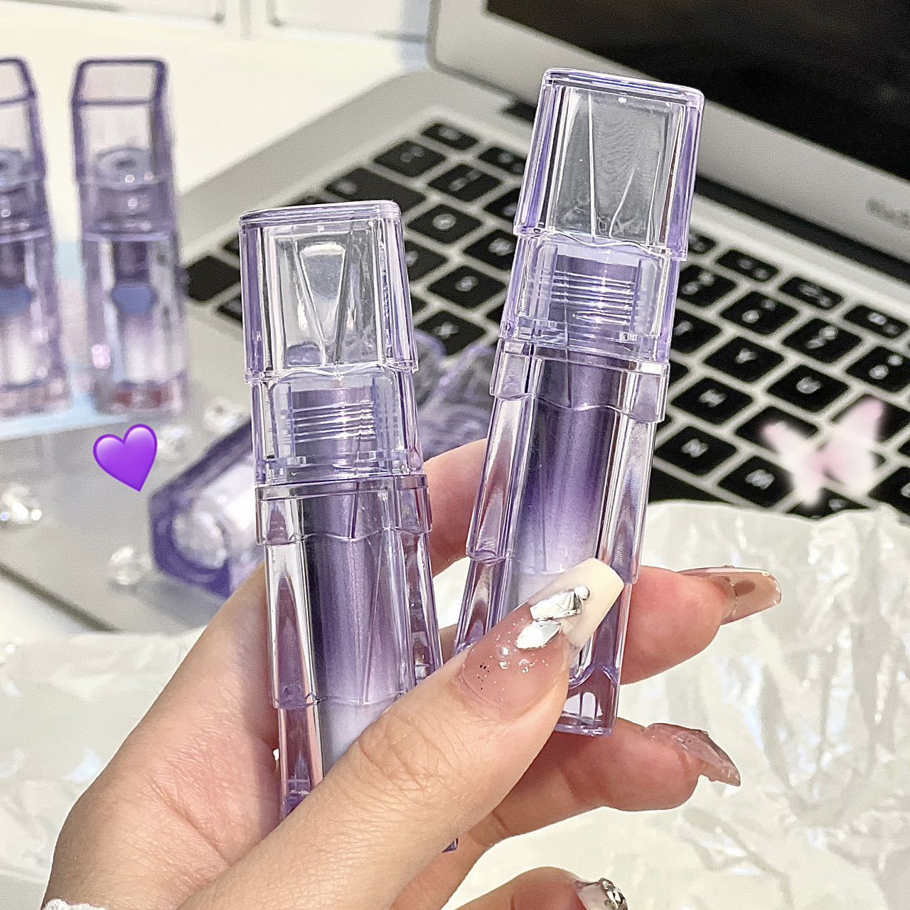 Water crystal transparent mirror lip glaze moisturizing moisture does not fade quick drying film student lipstick foreign trade cross-border e-commerce