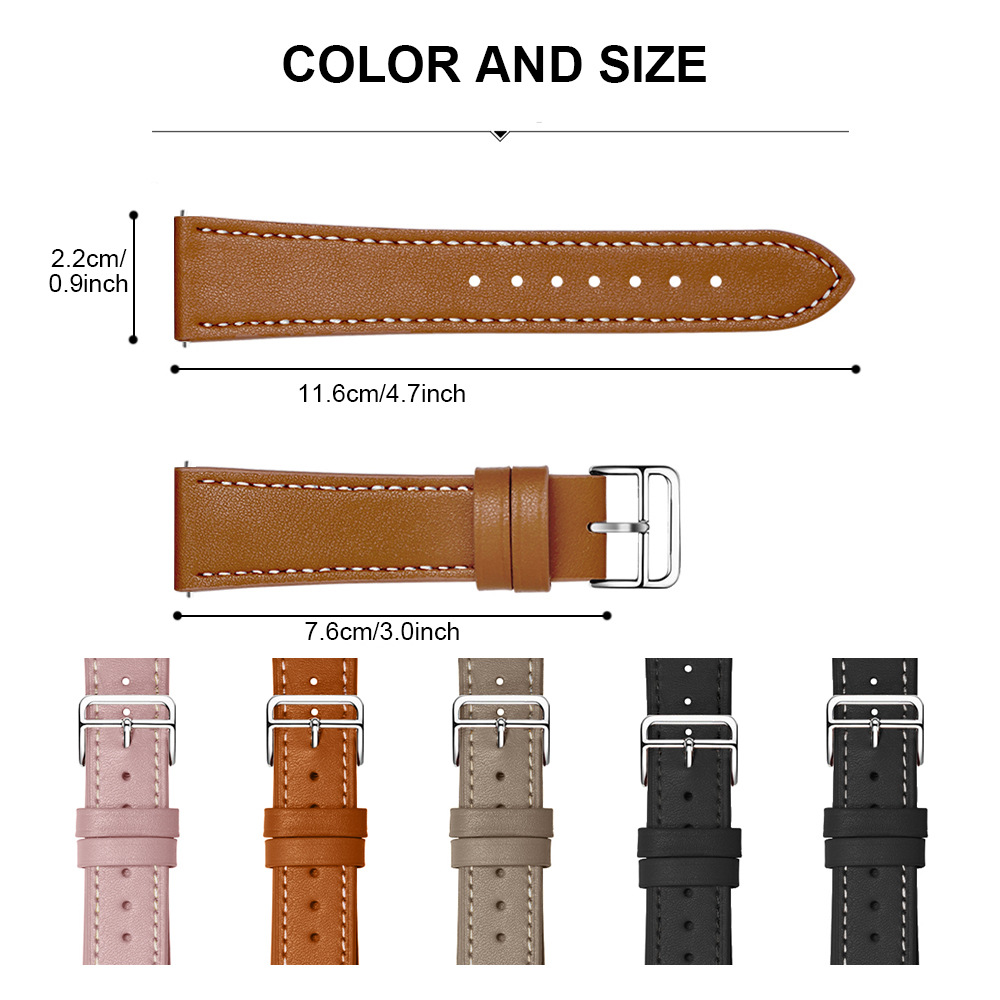 For Samsung Watch Leather Strap Leather Business Pin Buckle Huawei GT Jiaming Strap 20-22mm Universal