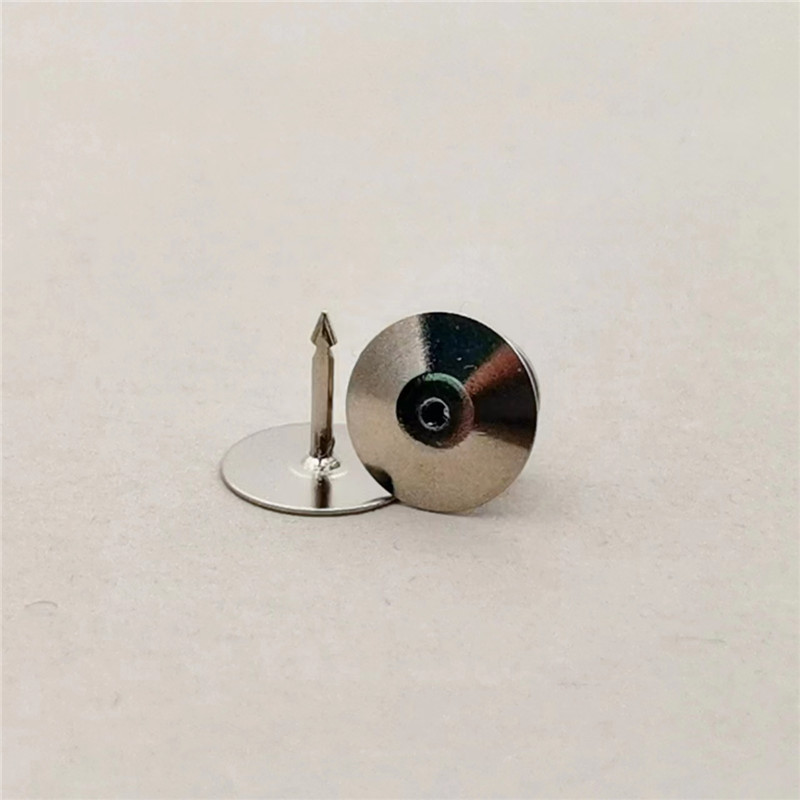 Silver flat head buckle badge high quality round head flat top chest pin buckle medal buckle cap in stock