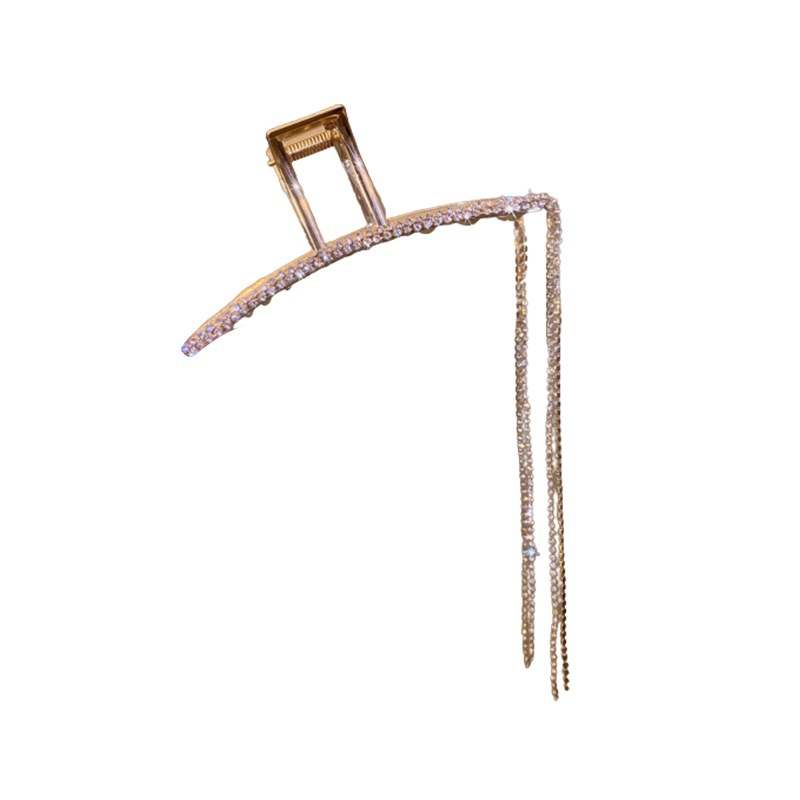 Tassel Grab Clip Women's Head Hairpin 2022 New Summer Internet Celebrity High Sense Large Shark Clip Headwear_voghion.com
