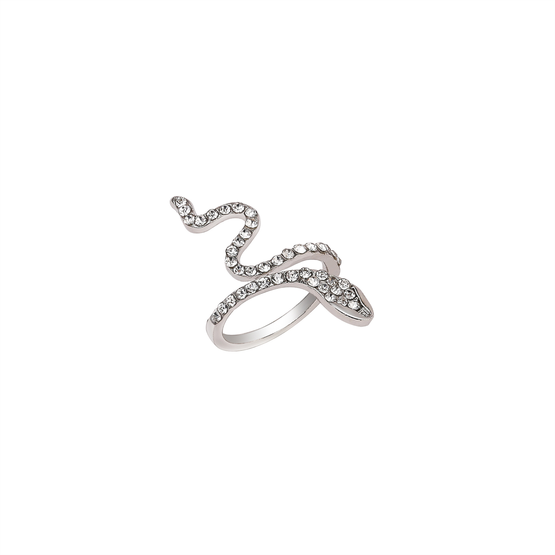 Ring跨境热销微镶锆石缠绕小蛇戒指女小众设计感时尚个性食指戒指